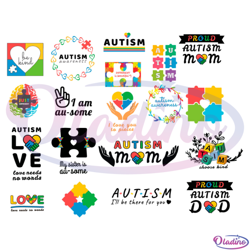 Bundle Proud Mom SVG Digital File, Autism Awareness Svg