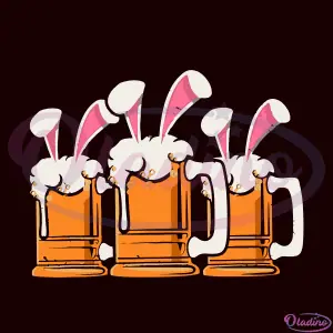 Bunny Beer Drinking Easter Day SVG Digital File