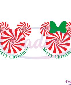 Candy Cane Mickey Minnie Mouse Ears SVG Digital File