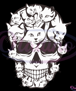 Cat Skull SVG Digital File, Skull Svg, Cat Svg, Kitten Svg, Horror Svg