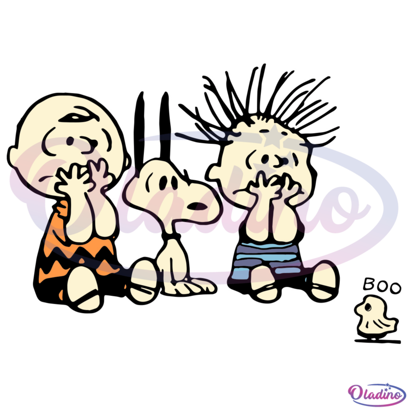 Charlie Brown and Snoopy Woodstock Boo Ghost Svg TB220221005