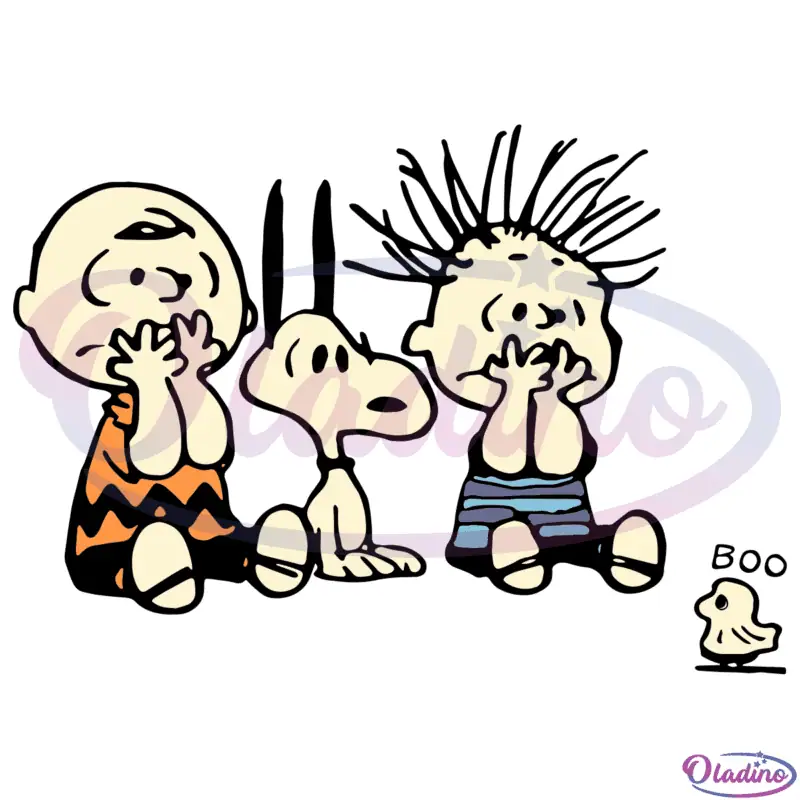 Charlie Brown and Snoopy Woodstock Boo Ghost Svg TB220221005