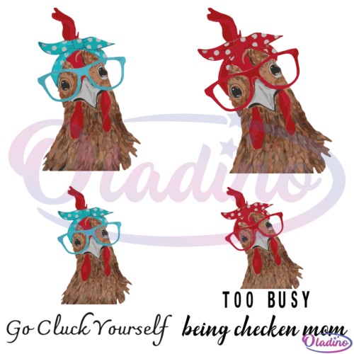 Funny Chicken With Glasses Bundle SVG Digital File