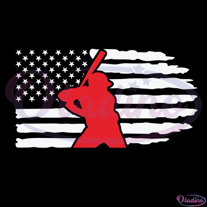 Cool Baseball American Flag SVG Digital File