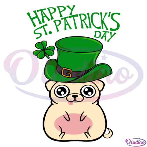 Cute Dog Happy St Patricks Day SVG Digital File