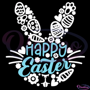 Cute Easter Bunny Face SVG Digital File