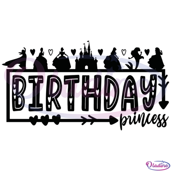 Disney Birthday Princess SVG Digital File, Disney Svg, Princess svg