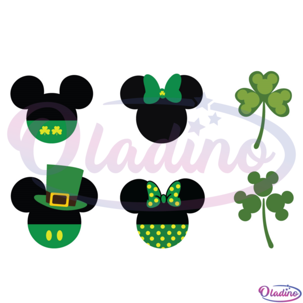 Disney St Patrick's Day Mickey Mouse Irish Clover SVG Digital File