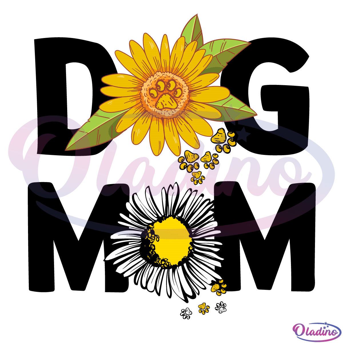 Dog Mom Sunflower Daisy Mothers Day SVG Digital File