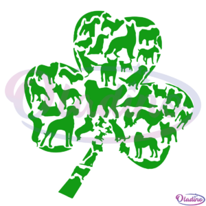 Dogs Shamrock Clover Leaf St Patricks Day Boy SVG Digital File