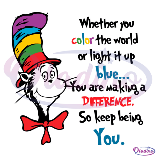 Dr Seuss Autism Awareness SVG Digital File