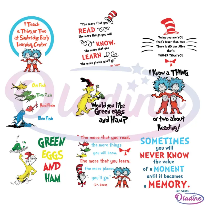 Dr Seuss Bundle Green Eggs And Ham SVG Digital File