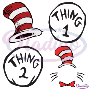 Dr Seuss Cat In The Hat SVG Digital File Thing 1 Thing 2 SVG Digital File
