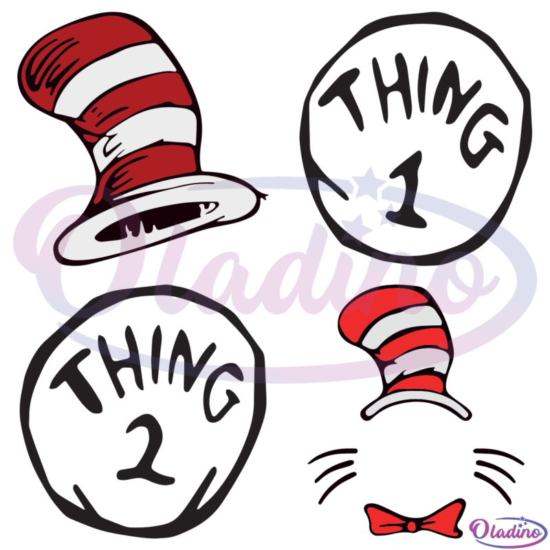 Dr Seuss Cat In The Hat SVG Digital File Thing 1 Thing 2 SVG Digital ...