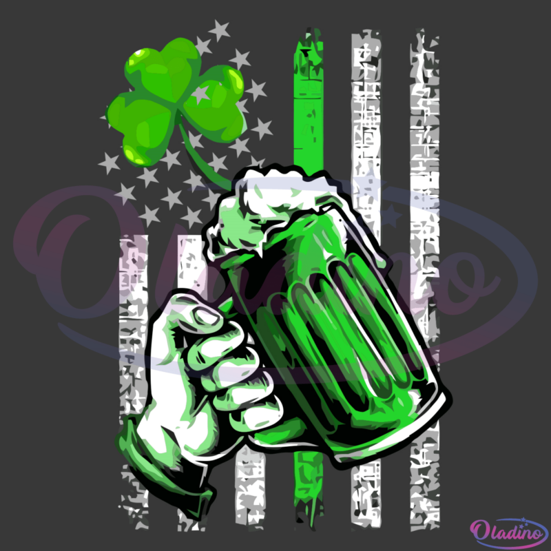 Drinking Beer Patricks Day SVG Digital File, American Flag Svg