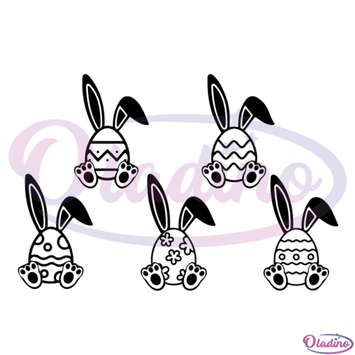 Easter Bunnies Bundle SVG Digital File