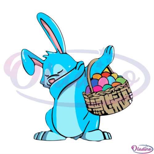 Easter Bunny Dab with Eggs basket SVG Digital File