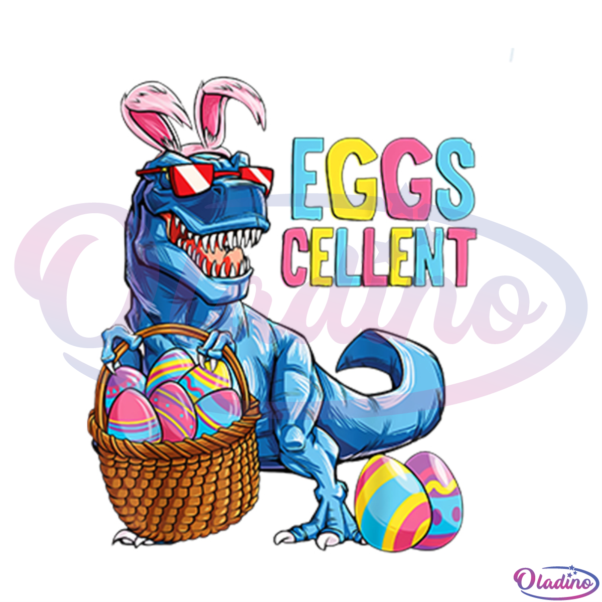 Easter Bunny Dinosaur Eggs Cellent SVG Digital File, Easter SVG