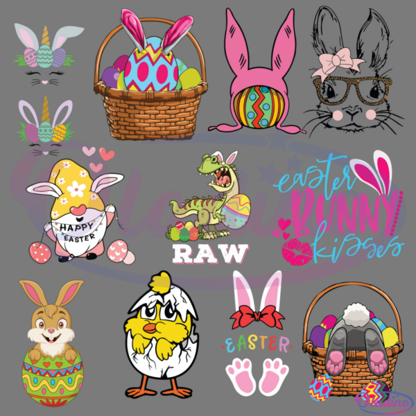 Easter Bunny Kisses Bundle SVG Digital File, Easter Bunny Bundle SVG