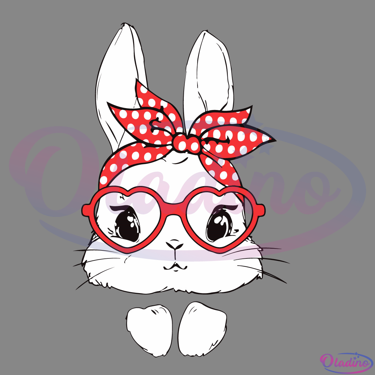 Easter Day Bunny Glasses SVG Digital File, Cute Bunny Face Svg