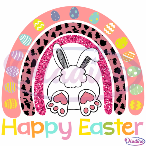 Easter Day Rainbow with eggs SVG Digital File