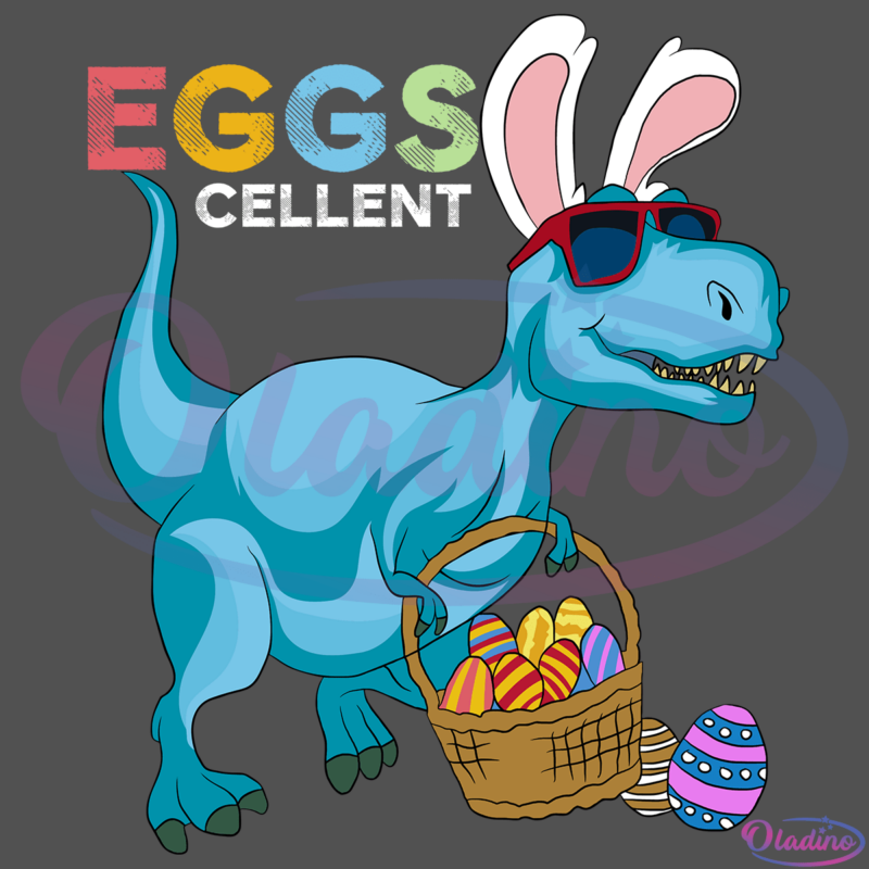 Easter Eggs Cellent Dinosaur SVG Digital File, Easter Eggs Svg