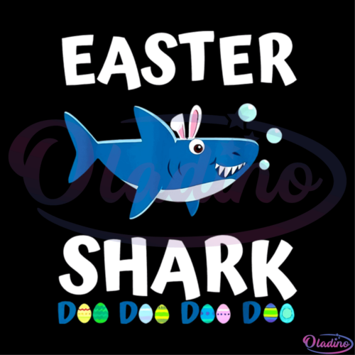 Easter Shark Tee Bunny Easter SVG Digital File