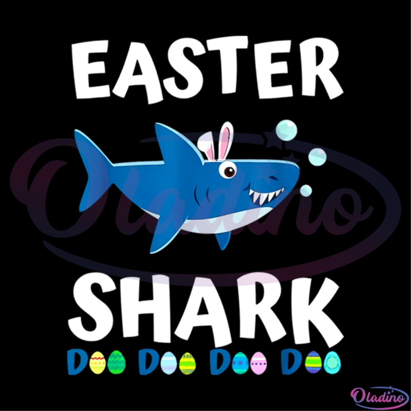 Easter Shark Tee Bunny Easter SVG Digital File, Easter Shark SVG