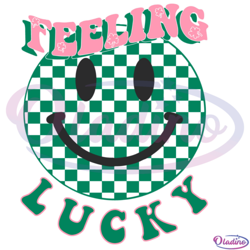 Feeling Lucky Smile Face SVG Digital File