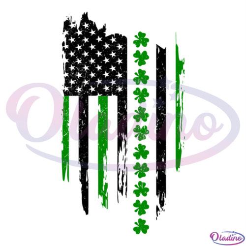 Flag With Shamrocks SVG Digital File