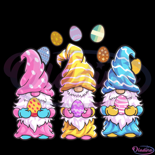 Gnome Easter Hold Easter Eggs SVG Digital File