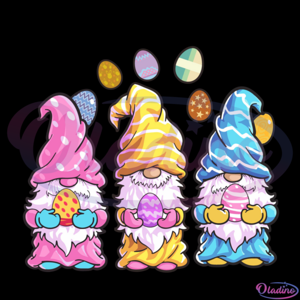 Gnome Easter Hold Easter Eggs SVG Digital File, Cute Bunny Face Svg
