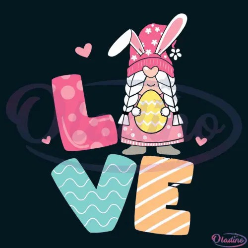 Gnome Easter Love SVG Digital File