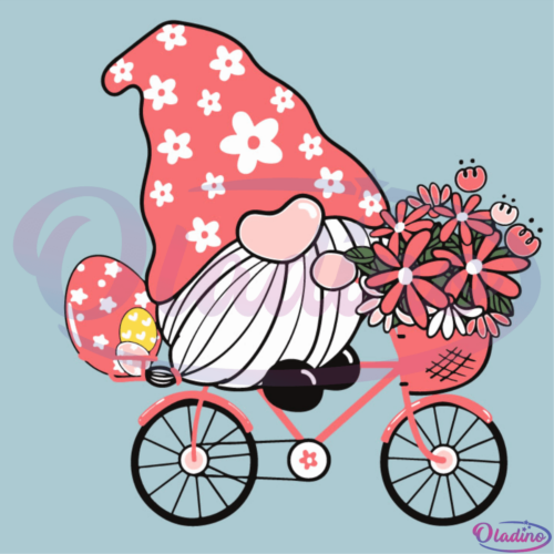 Gnome Easter Riding bicycle SVG File