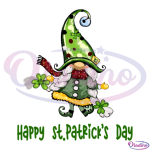 Gnome Girl Happy St Patricks Day SVG Digital File