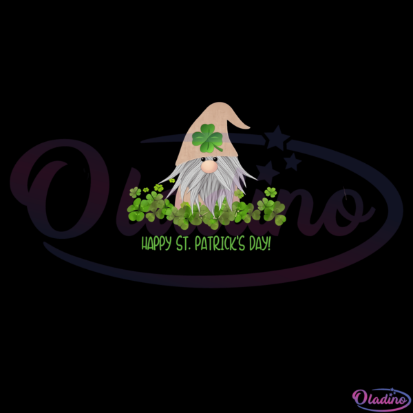 Gnome St Patricks Day SVG Digital File, Shamrock SVG
