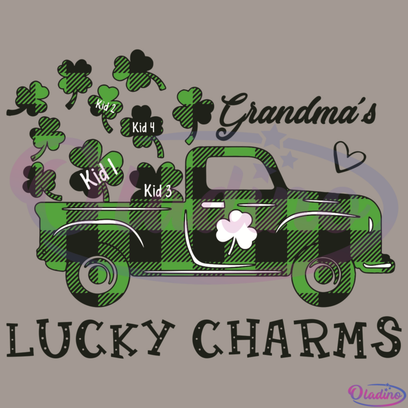 Grandma Lucky Charms SVG Digital File, Truck Svg, Shamrocks Svg