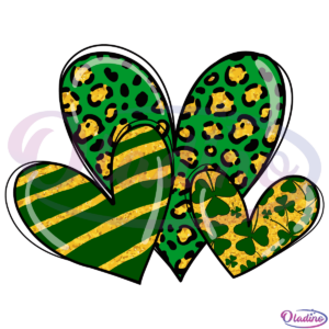 Green Leopard Heart SVG Digital File