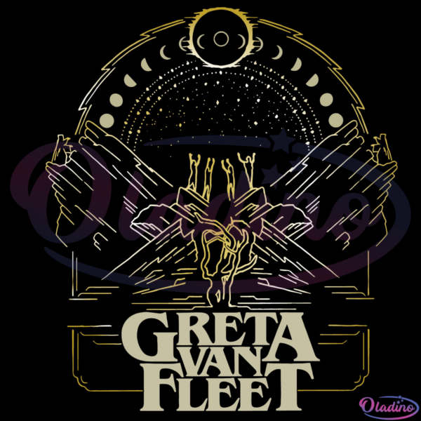 Greta Van Fleet SVG Digital File, Greta Van Fleet Moon Phase Svg