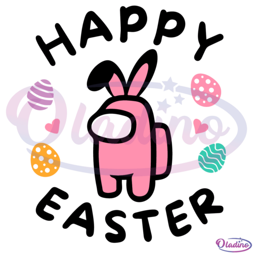 Happy Easter Among Us Bunny SVG Digital File