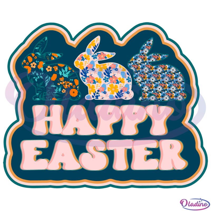 Happy Easter Bunny SVG Digital File, Easter Bunny Svg