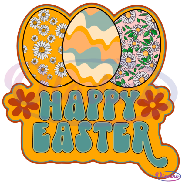 Happy Easter Design Easter SVG Digital File, Retro Easter Svg