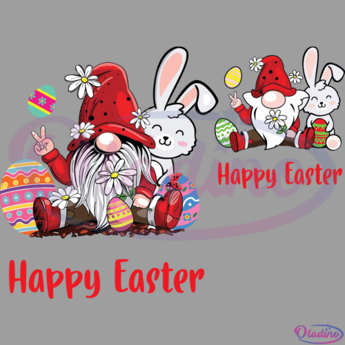 Happy Easter Gnomes And Bunny SVG Digital File