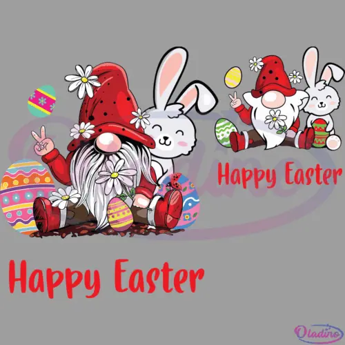 Happy Easter Gnomes And Bunny SVG Digital File