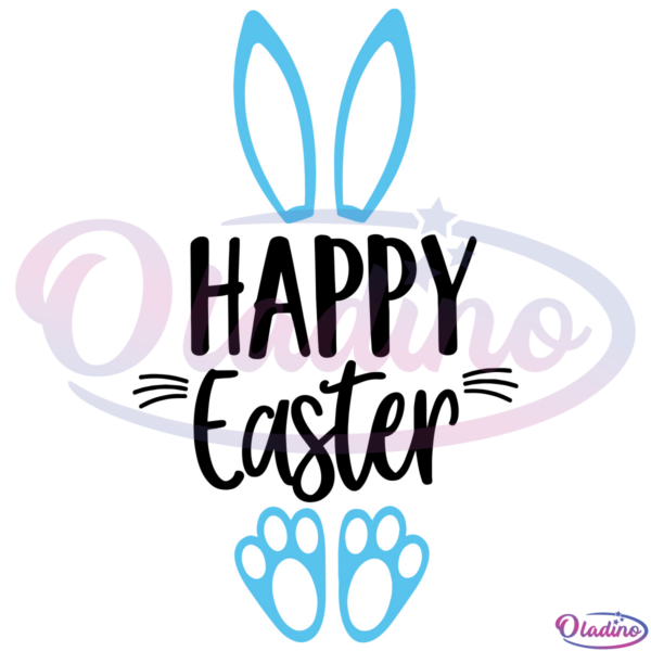 Happy Easter SVG Digital File, Cute Easter Bunny Svg