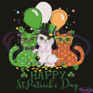 Happy St Patricks Cats SVG Digital File