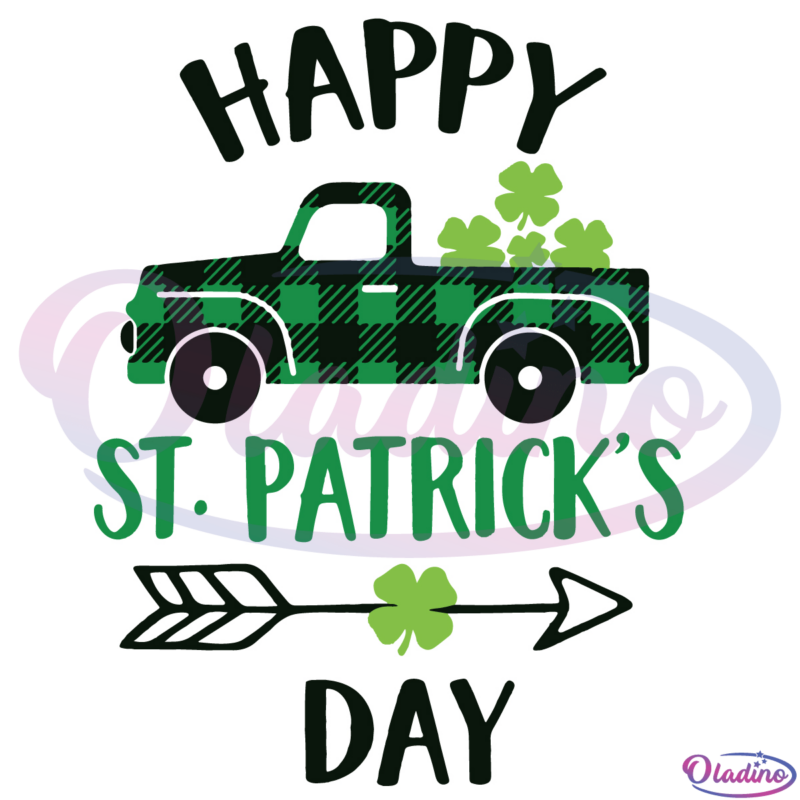 Green Truck Happy St Patricks Day SVG Digital File