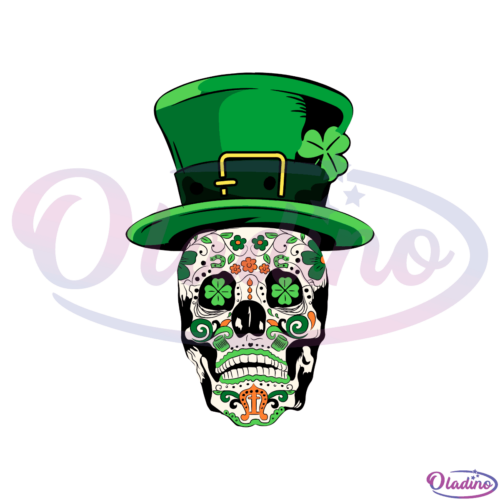 Skull Leprechaun Happy st. Patricks day SVG Digital File