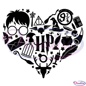 Harry Potter Heart SVG Digital File, Heart Svg, Hogwarts Svg