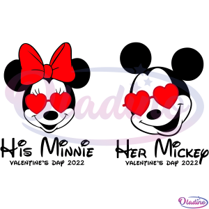 His Minnie and her Mickey Mouse SVG Digital File, Mickey Minnie Svg